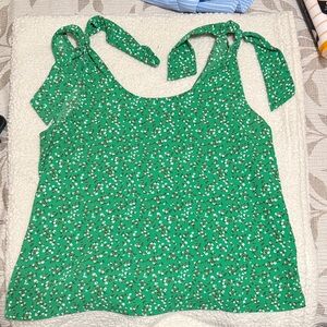 CeCe Green Floral Camisole Top